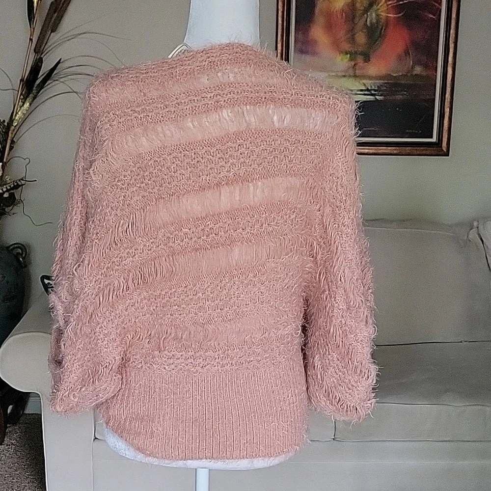 Puff & Bear Blush / Peach Color Fuzzy Sweater - Picture 7 of 10